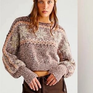 Free People Cozy Cropped Knit Sweater
